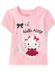 Girls Hello KittyÂ® Glitter Eiffel Tower Baby Tee