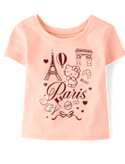 Toddler Girls Hello KittyÂ® Glitter Paris Baby Tee