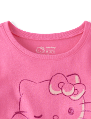 Girls Hello KittyÂ® Glitter Bow Baby Tee