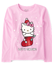 Girls Hello Kitty® Glitter Stocking Graphic Tee