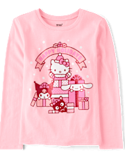 Girls Hello Kitty® And Friends Glitter Happy Holidays Graphic Tee