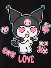 Girls Kuromi™ Holographic Icons Graphic Tee