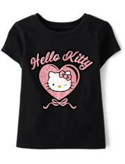 Toddler Girls Hello KittyÂ® Glitter Heart Graphic Tee