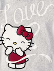 Girls Hello KittyÂ® Puff Print Love Baby Tee