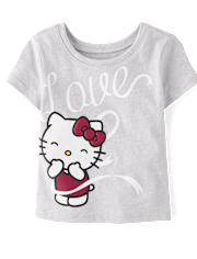 Toddler Girls Hello KittyÂ® Puff Print Love Baby Tee