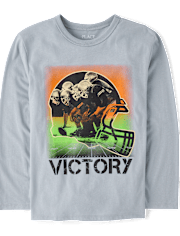 Boys Victory Football Helmet Graphic Tee