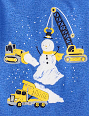 Baby And Toddler Boys Snowman Construction Graphic Tee