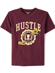 Boys Hustle Varsity Patches Graphic Tee