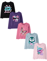 Girls Animal Graphic Tee 5-Pack