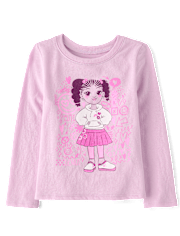 Baby And Toddler Girls Doodle Girl Graphic Tee