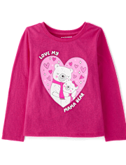 Baby And Toddler Girls Love My Mama Bear Graphic Tee