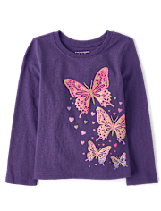 Baby And Toddler Girls Butterflies Graphic Tee