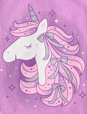 Baby And Toddler Girls Unicorn Bow Graphic Tee