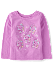 Baby And Toddler Girls Winter Bears Graphic Tee