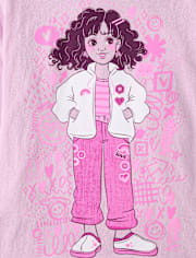 Girls Doodle Girl Graphic Tee