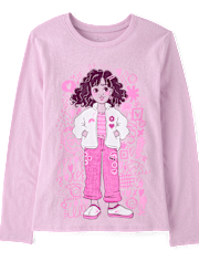 Girls Doodle Girl Graphic Tee