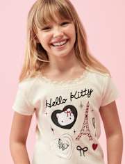 Girls Hello KittyÂ® Embellished Ribbed Baby Tee