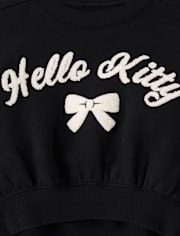 Girls Hello Kitty® Embroidered Bow Premium Fleece Sweatshirt