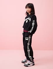 Girls Hello Kitty® Embroidered Bow Premium Fleece Sweatshirt
