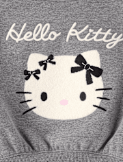 Girls Hello Kitty® Embroidered Bow Premium Fleece Sweatshirt