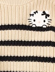 Girls Hello Kitty® Embroidered Striped Sweater