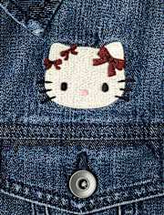 Girls Hello Kitty® Embroidered Denim Jacket