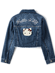 Girls Hello Kitty® Embroidered Denim Jacket