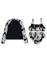 Girls Hurley Tropical 3-Piece Swimsuit