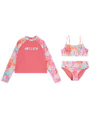 Girls Hurley Tropical 3-Piece Swimsuit
