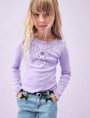 Girls Kuromiâ¢ Rhinestone Ribbed Baby Tee