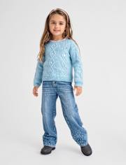 Toddler Girls Foil Wide Leg Jeans