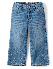 Toddler Girls Foil Wide Leg Jeans