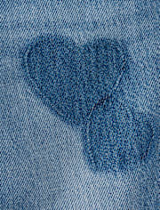 Toddler Girls Heart Patch Baggy Barrel Jeans