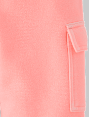 Toddler Garment Dyed Premium Fleece Wide Leg Cargo Lounge Pants