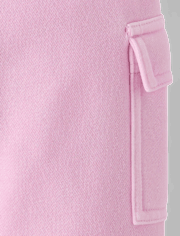 Toddler Garment Dyed Premium Fleece Wide Leg Cargo Lounge Pants