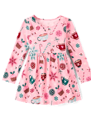 Baby And Toddler Girls Print Babydoll Dress