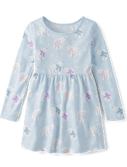 Baby And Toddler Girls Print Babydoll Dress