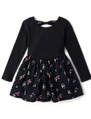 Baby And Toddler Girls Floral Bow Back Dress