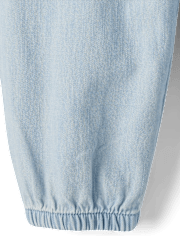 Baby And Toddler Girls Chambray Baggy Pull On Jogger Pants