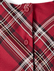 Toddler Girls Matching Family Plaid Satin Fit And Flare Dress