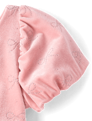 Baby And Toddler Girls Glitter Bow Velour Bubble Dress