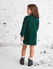 Baby And Toddler Girls Sequin Bow Sweater Dress