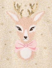 Baby And Toddler Girls Eyelash Reindeer Sweater Dress