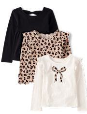 Toddler Girls Leopard Top 3-Pack