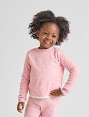 Toddler Girls Waffle Sweater 2-Piece Outfit Set