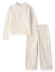 Toddler Girls Waffle Sweater 2-Piece Outfit Set
