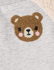 Toddler Girls Chenille Bear Premium Fleece 2-Piece Outfit Set
