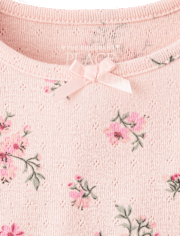 Haut fleuri en pointelle à volants pour petite fille