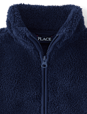 Toddler Girls Heavyweight Sherpa Zip Up Jacket