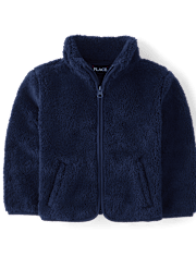 Toddler Girls Heavyweight Sherpa Zip Up Jacket